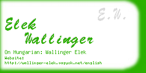 elek wallinger business card